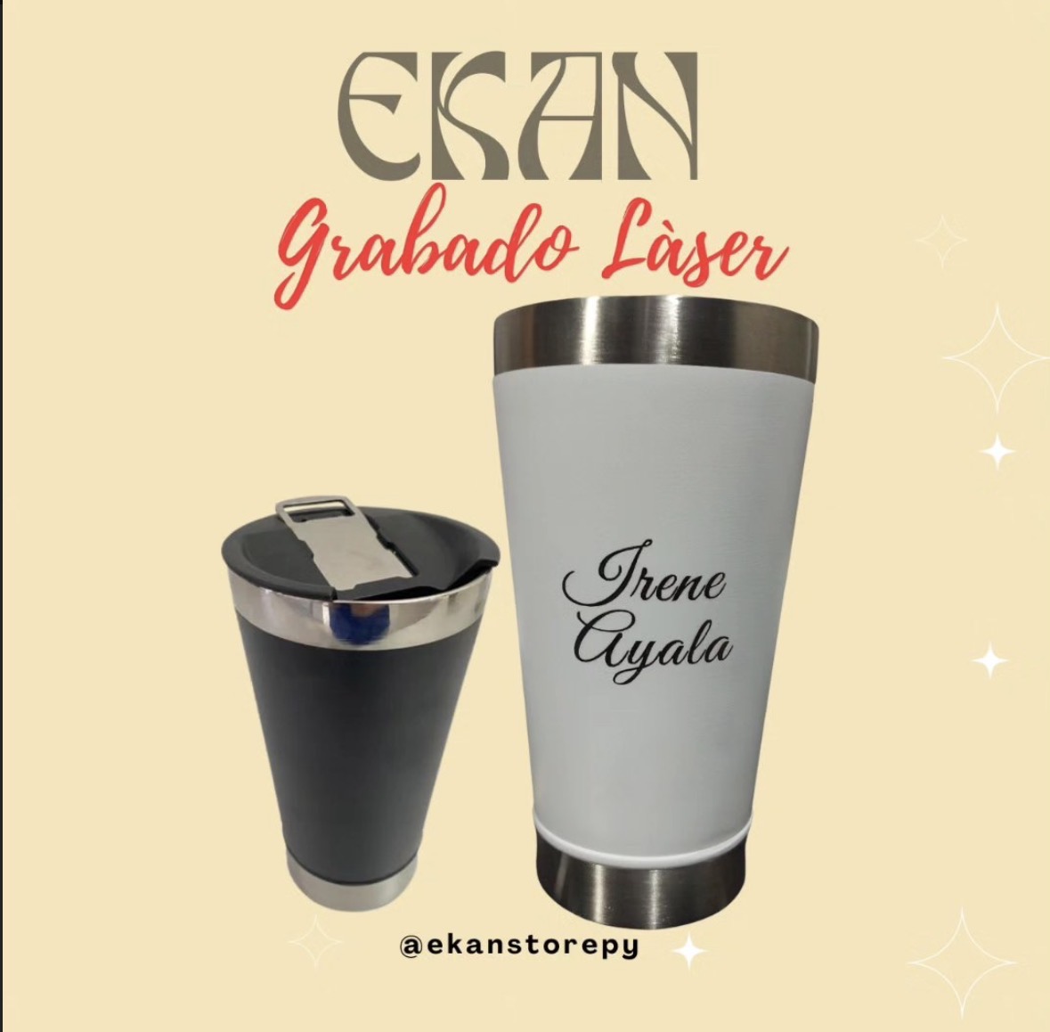 Vaso térmico con grabado láser EKAN